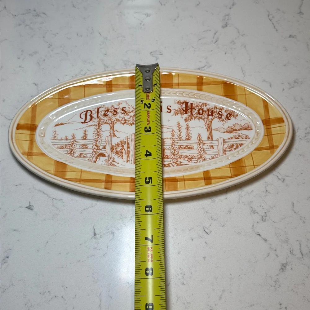 Fitz and Floyd ‘Bless This House’ Small‎ Oval Ceramic Platter